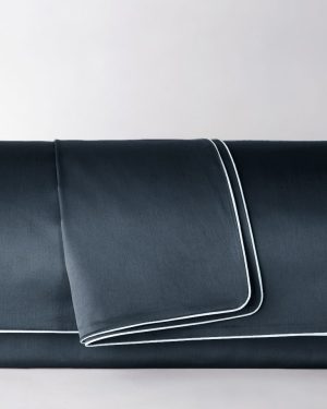Poszwa satynowa SAN ANTONIO antracytowa z białą lamówką